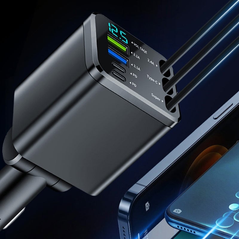 7-Port Universal Retractable Car Charger