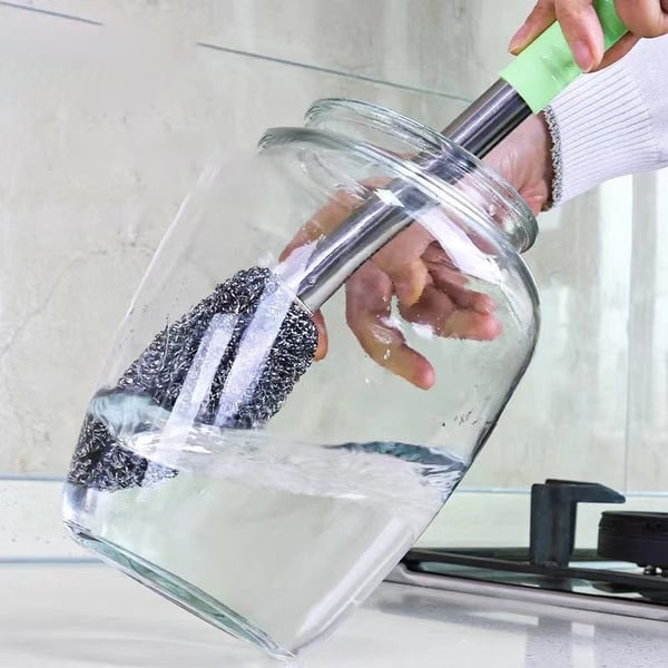 Long handle stainless steel pot brush