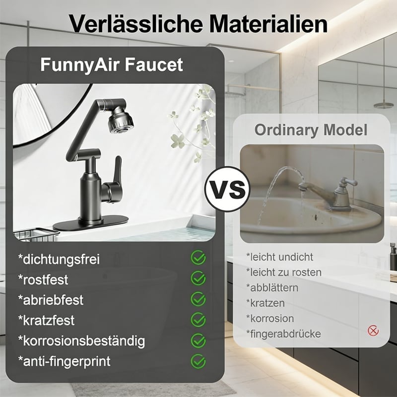 1080° Drehbarer Multifunktions-Wasserhahn aus Edelstahl