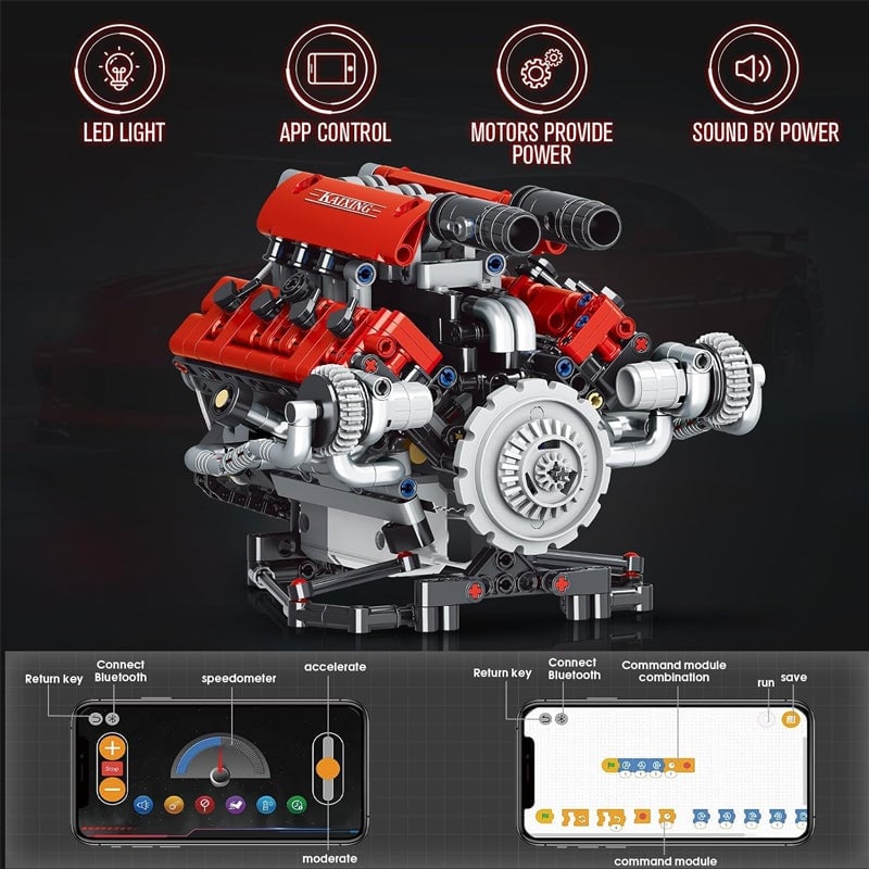 Sakerplus® V8 Working Car Engine Kit