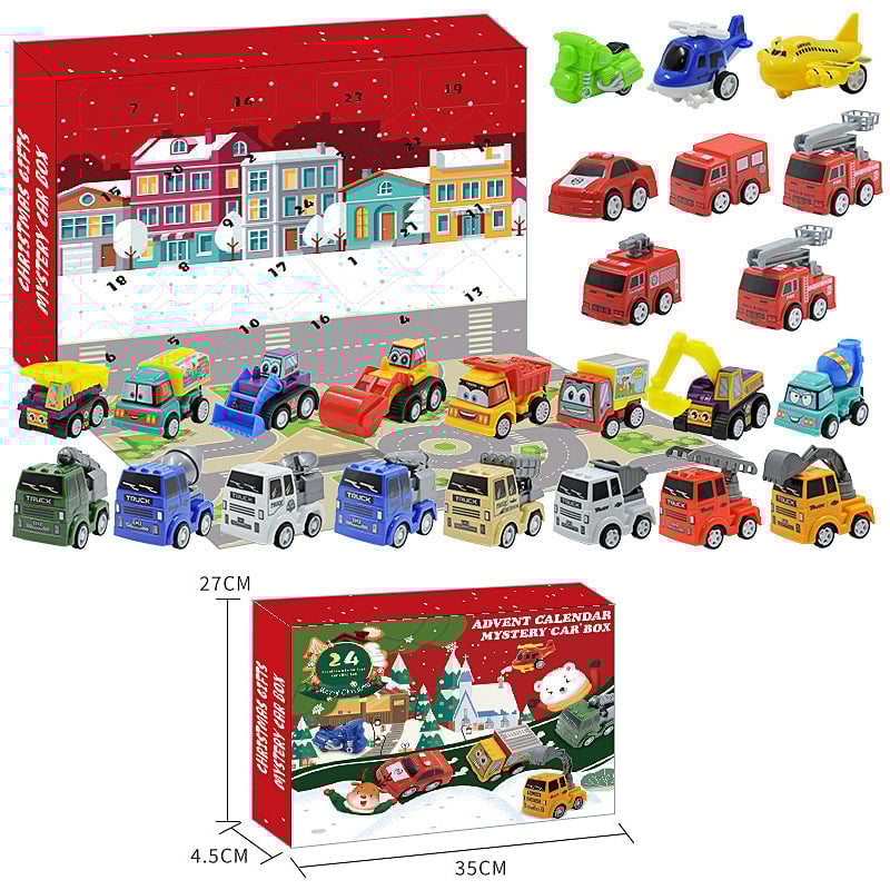 Christmas Advent Calendar 24 Diecast Cars for Kids