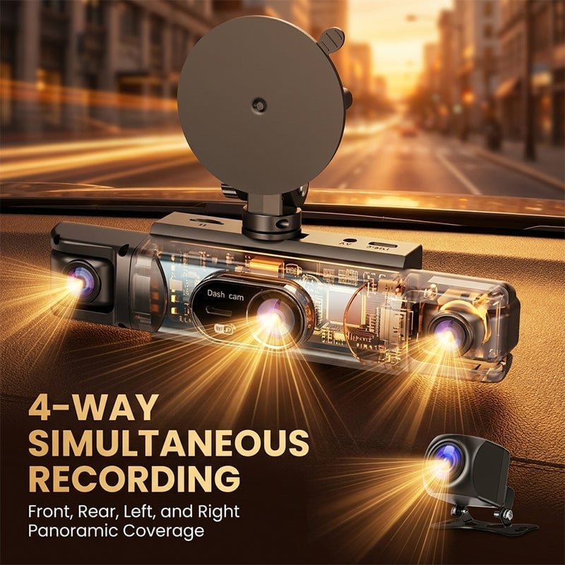 360° Surround View 4-Channel Dash Cam