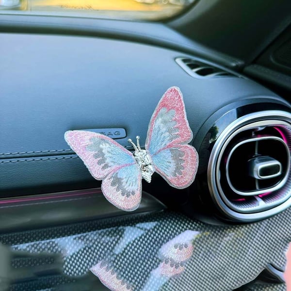 Embroidery Fragrance Butterfly Car Decoration