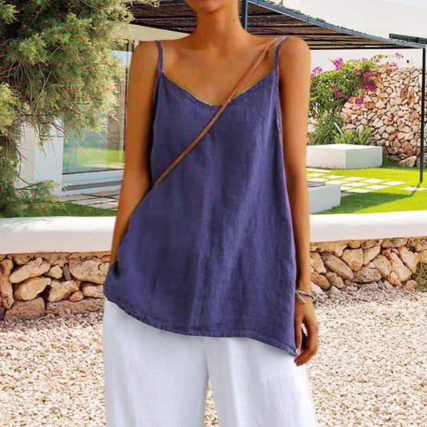 Camisola Suelta de Lino y Algodón para Mujer