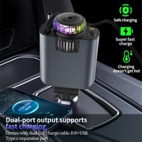Retractable Car Charger with Starlight