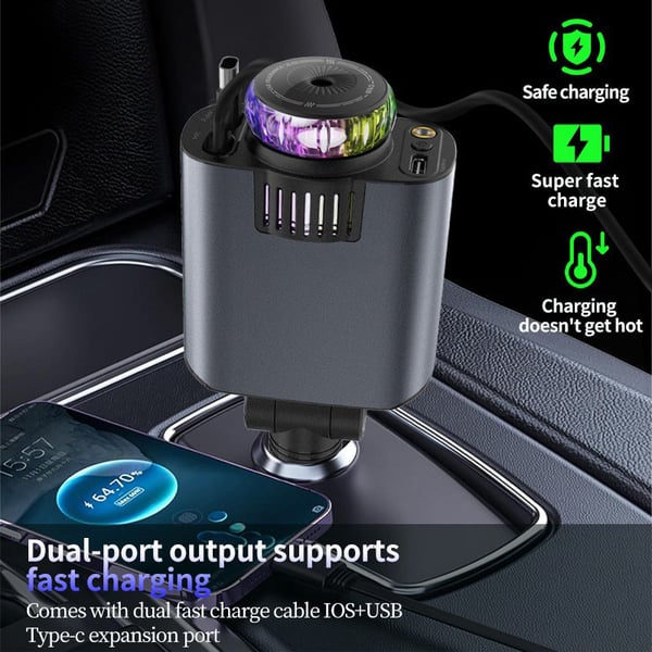 Retractable Car Charger with Starlight