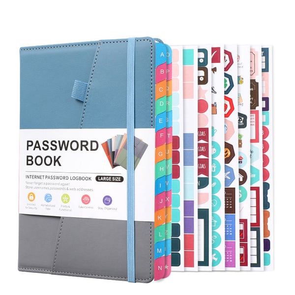 A5 Color-Block Password Notebook