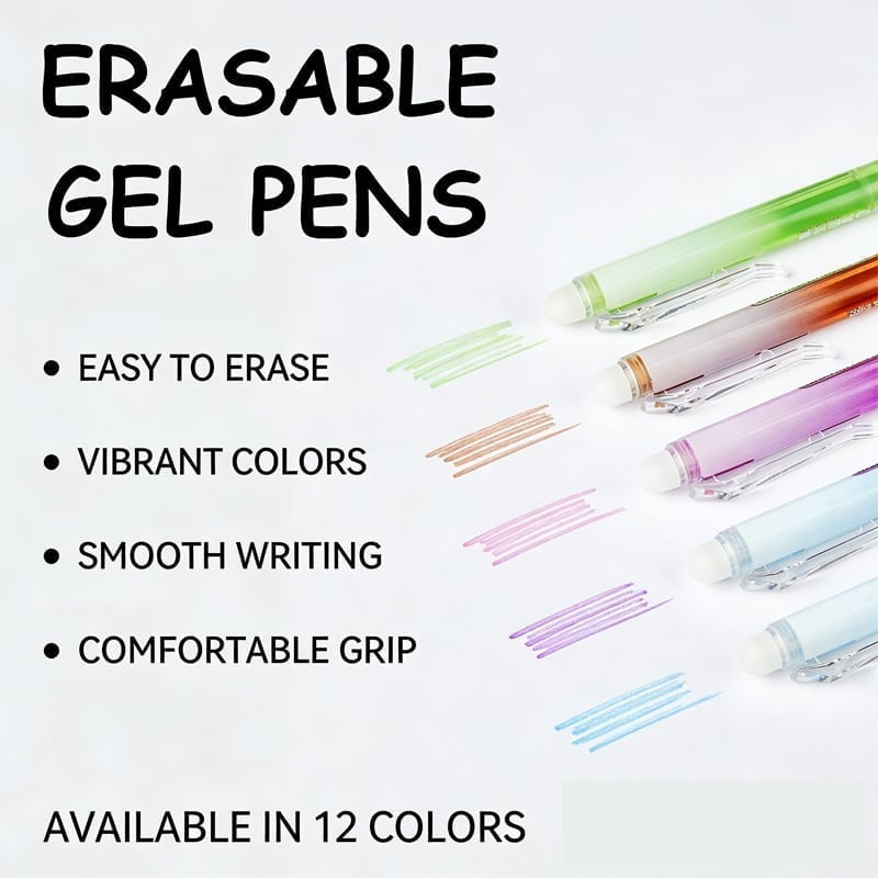 Colorful Quick-Dry Erasable Gel Pens