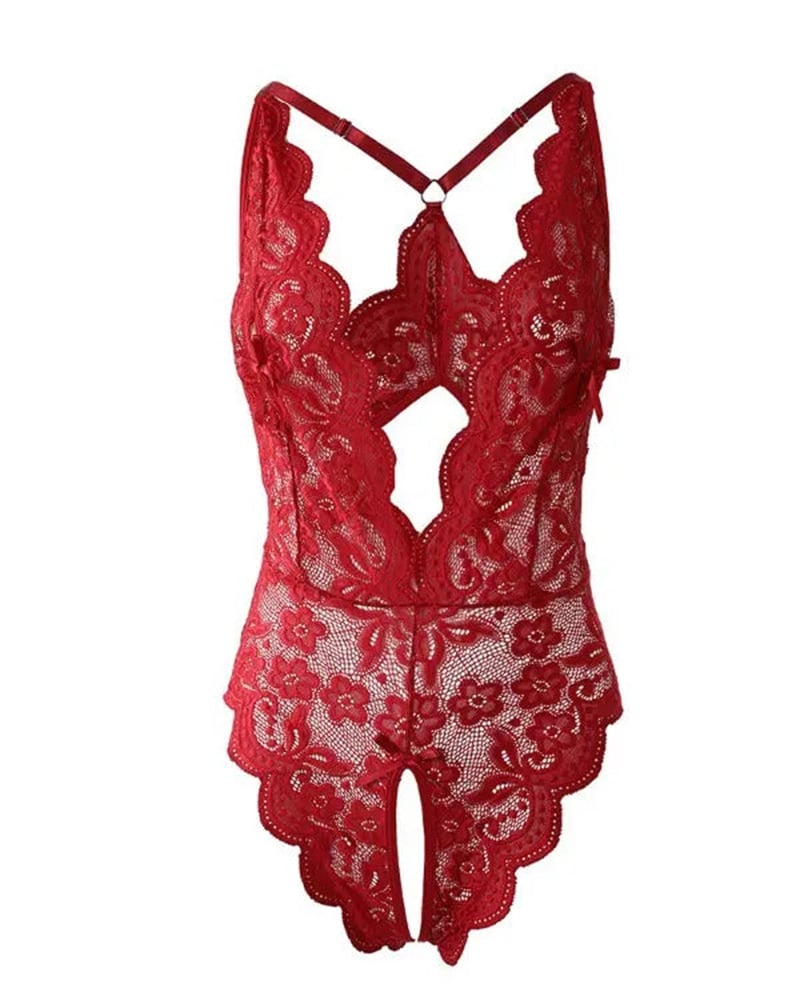 Sexet pyjamas med blonder uden skridt