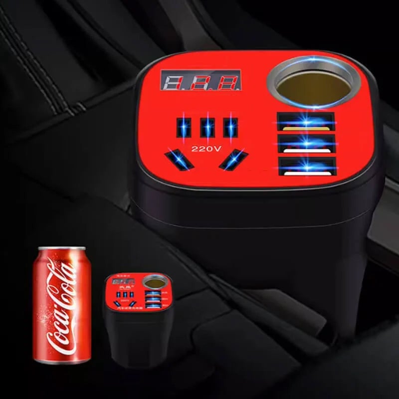 【sale】Car Mounted Cup Type Inverter Converter QC Charger