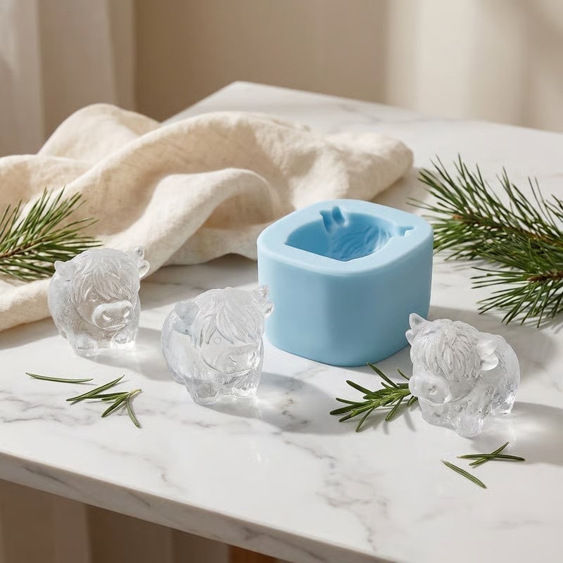 Mini Highland Cow Ice Cube Mold