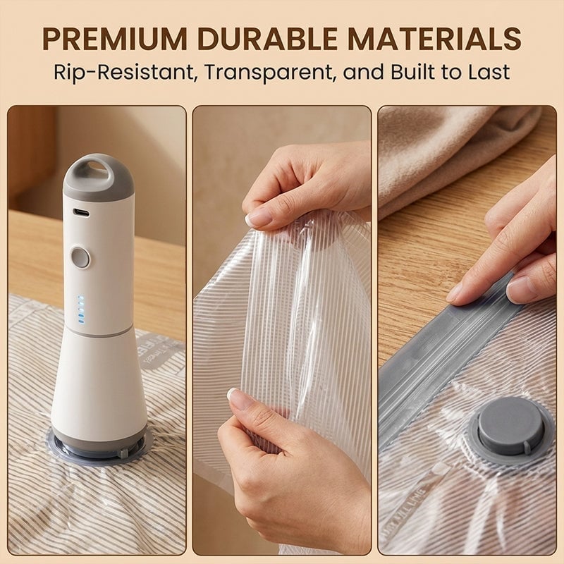 Travel Vacuum Bags with Portable Electric Pump