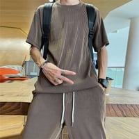 Set da 2 pezzi casual da uomo in seta di ghiaccio