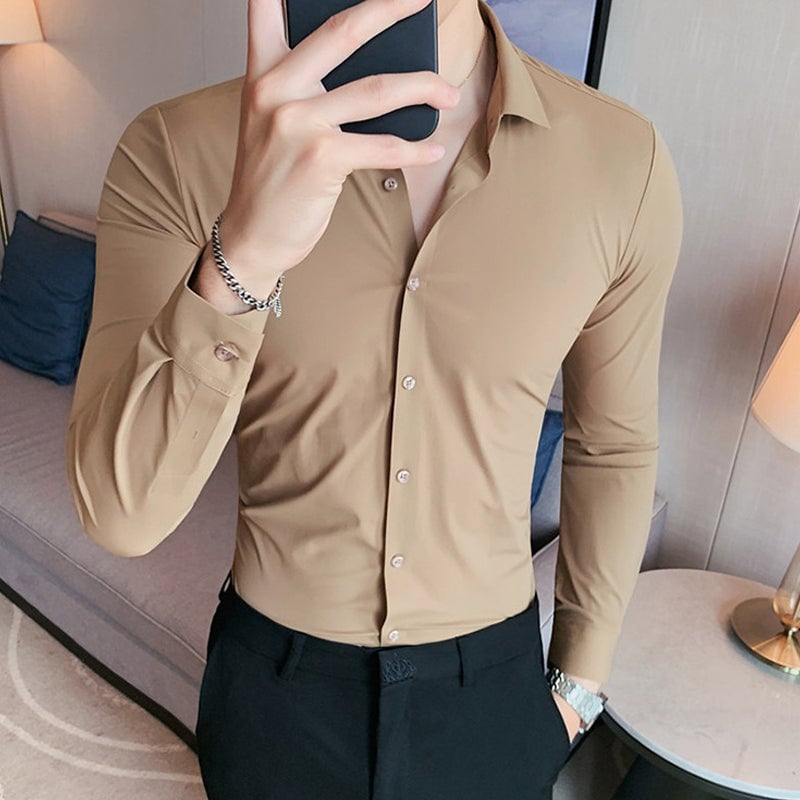 Camisa de hombre de alta elasticidad non-iron