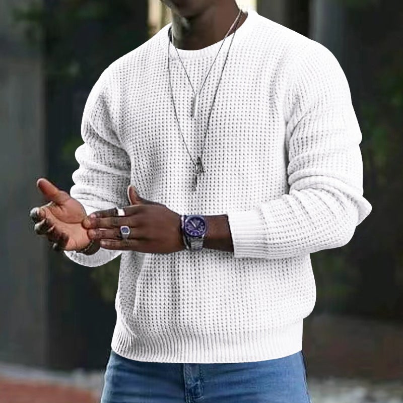 Langærmet Pullover-sweater med rund hals