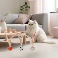 Interactive Feather Ball Toy Set for Cats