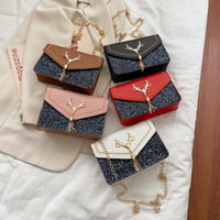 Crossbody Bag with Sequins and Antlers