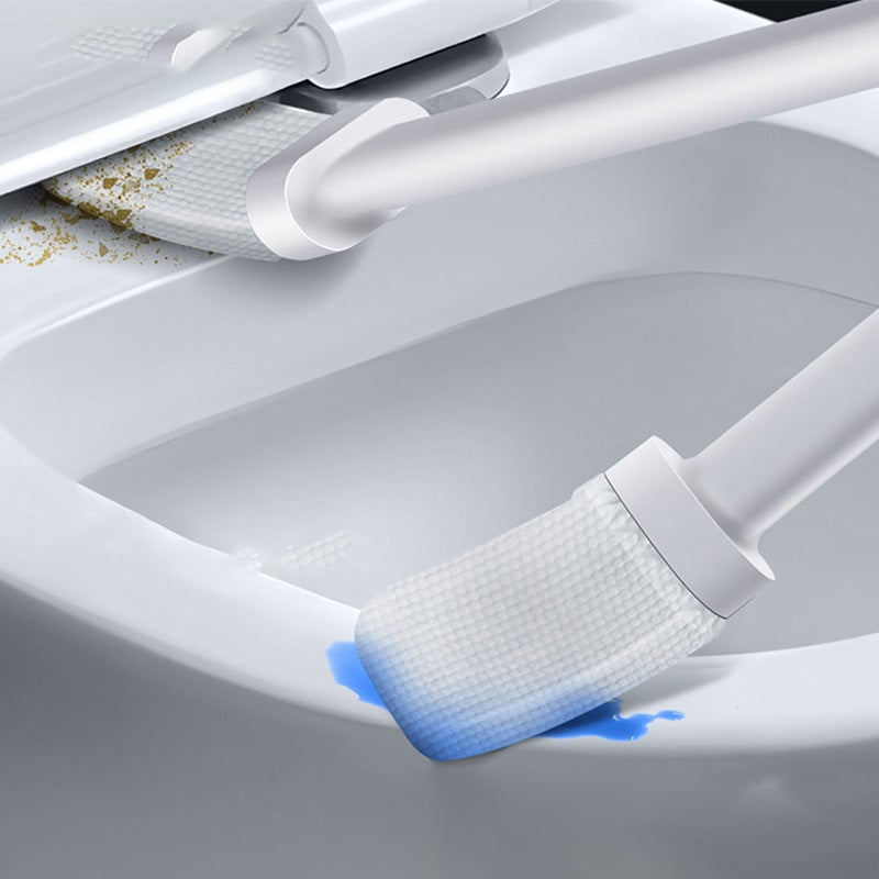 Cleaning long-handled toilet brush