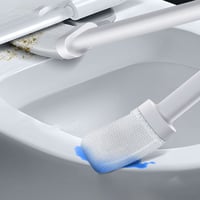 Cleaning long-handled toilet brush