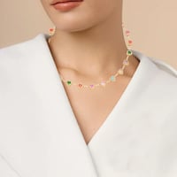 Heart Shaped Colorful Zirconia Necklace