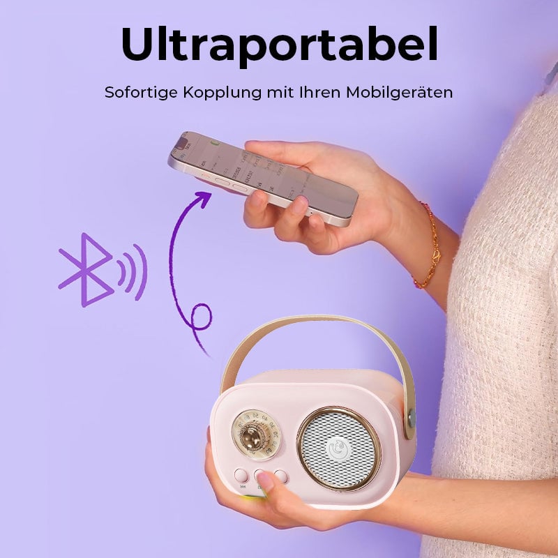 Tragbarer Bluetooth-Lautsprecher mit drahtlosem Mikrofon
