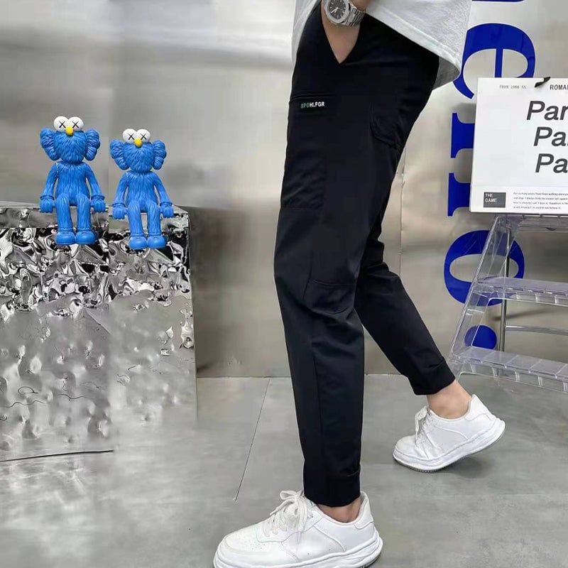 Strækbare Skinny fit Cargobukser med multilommer (Herre)