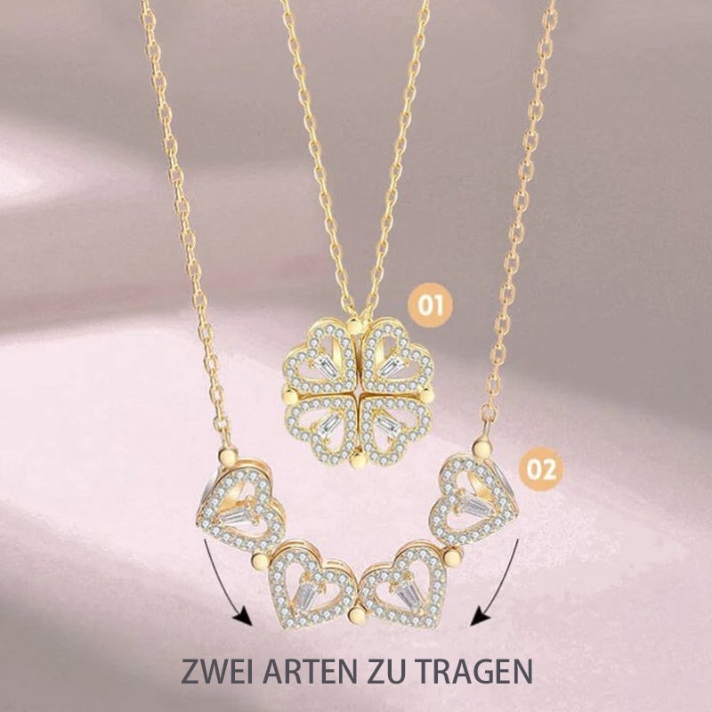 Glückliche Halskette Mit Vierblättrigem Kleeblatt