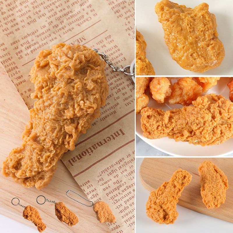 PVC Simulated Chicken Leg Keychain Ornament