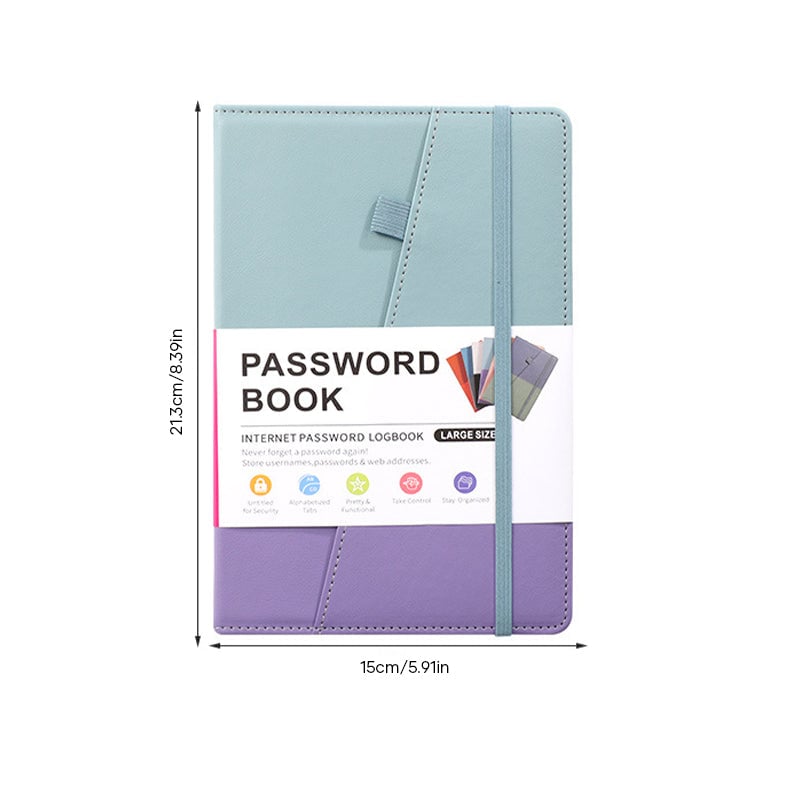 A5 Color-Block Password Notebook