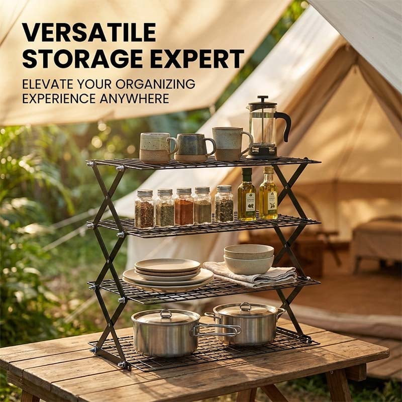 Durable Foldable Stainless Steel Storage Rack