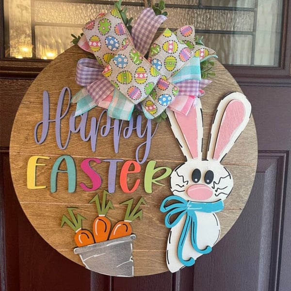 Easter Bunny Rabbit Sign Door Hanger