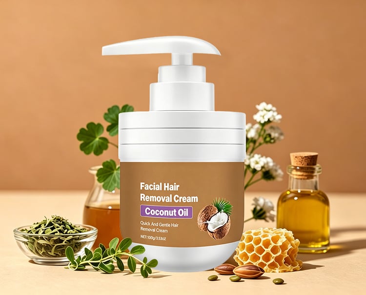 Gentle Coconut Oil Facial Hair Removal Cream Landing