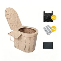Portable Folding Toilet with Lid