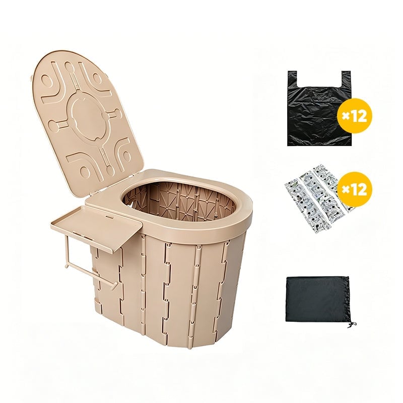 Portable Folding Toilet with Lid