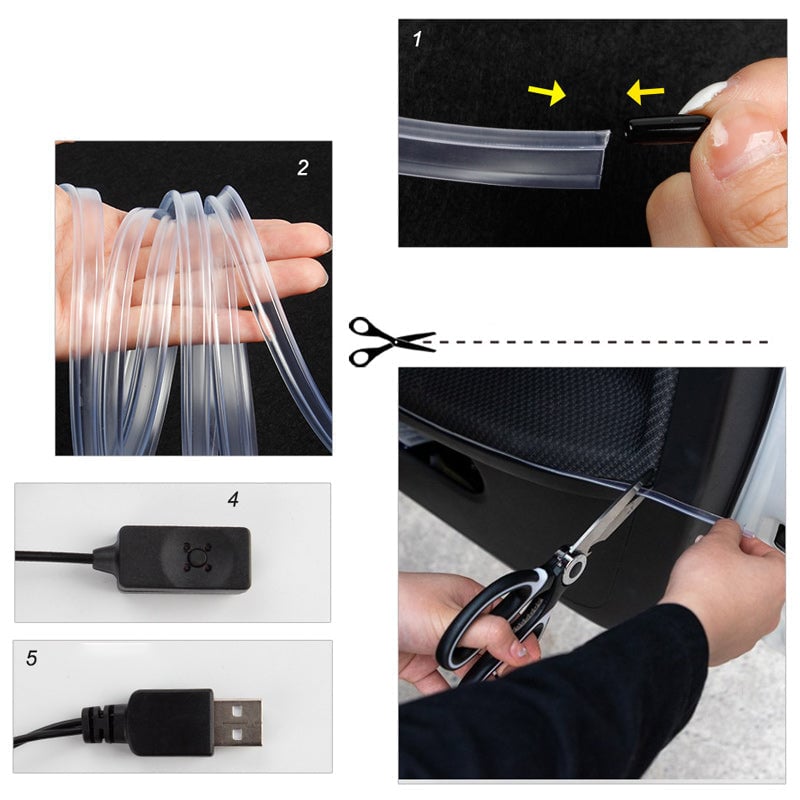 Kuituoptiset RGB-auton valot