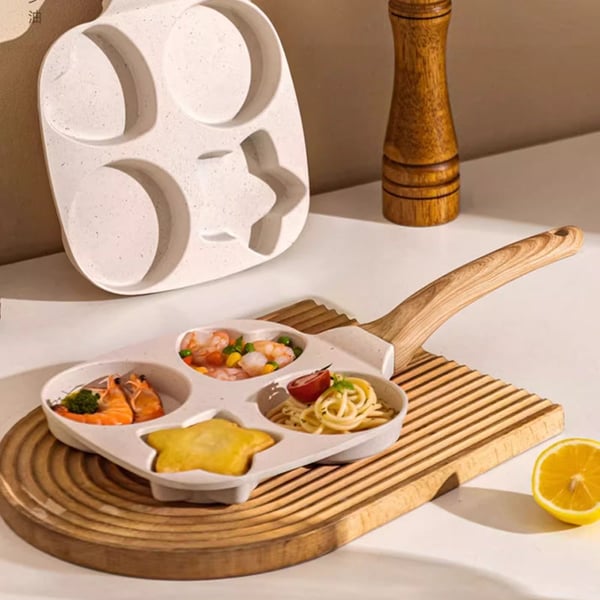 1 ensemble de poêle à 4 trous avec poignée