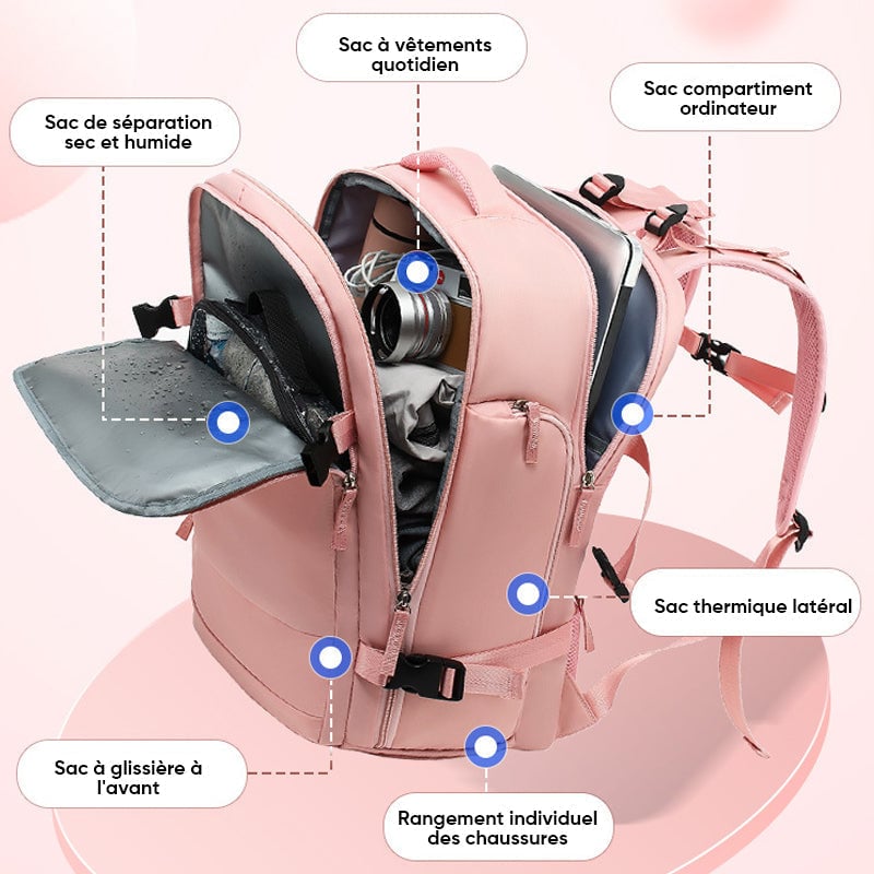 Grand sac à dos de randonnée imperméable pour femmes