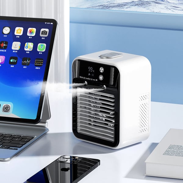 Ventilador portátil 3 en 1 con nebulizador de 2 velocidades