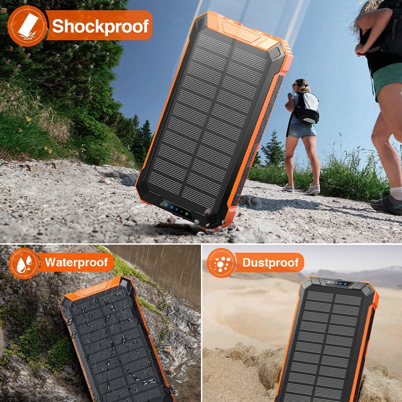 Wireless charging solar power bank