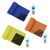Premium Instant Cooling Towel Set with Storage Bottle