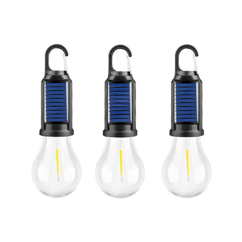 Waterproof LED USB Rechargeable Solar Camping Light Bulb with Hook