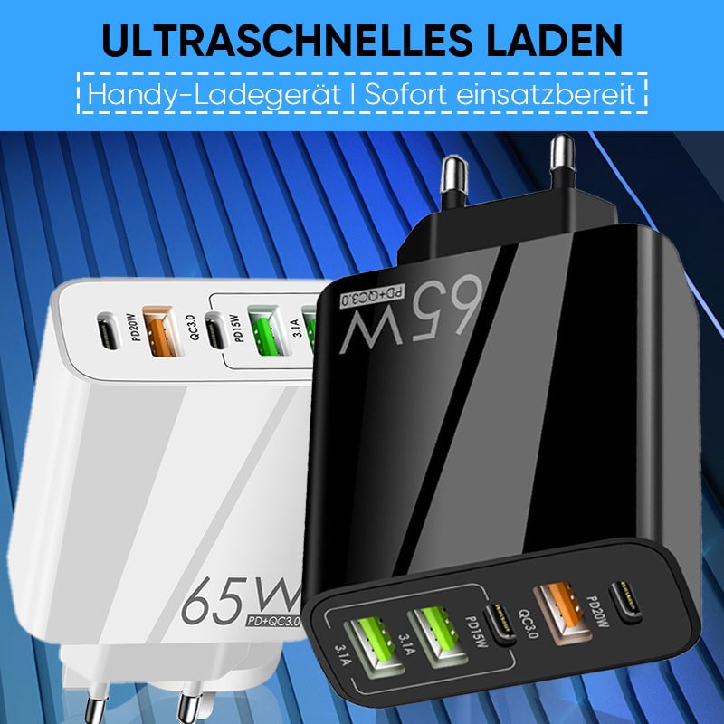 Multiport-Adapter 65W Schnellladegerät-EU-Standard