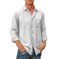 Mens Denim Long Sleeve Button Down Shirt
