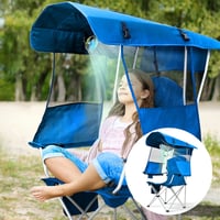 Foldable Camping Chair with Canopy and Fan