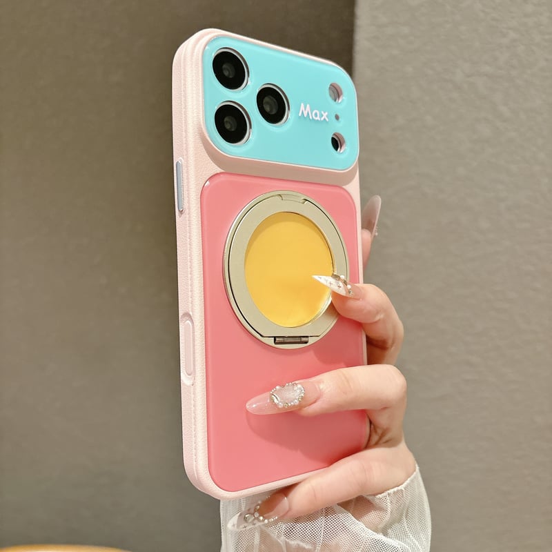 Dopamine Colorblock Magnetic Phone Grip with 360° Spin Stand