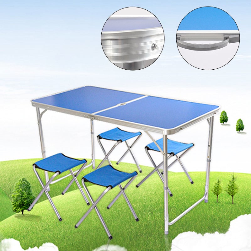 Folding Picnic Table with 4 Stools