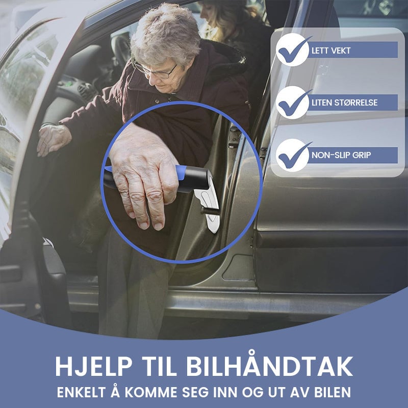 Støttehåndtak for eldre i bil