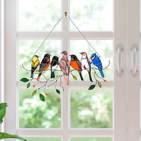 Birds Stained Glass Window Hangings