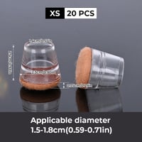 20 PCS Wrapped Felt Silicone Chair Protective Foot Cover
