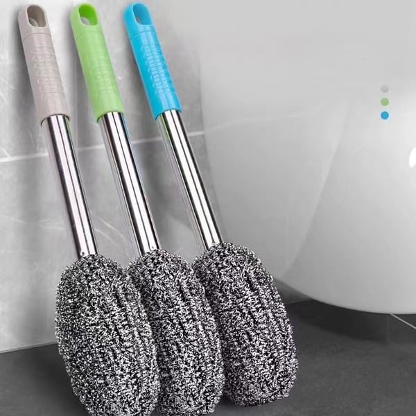 Long handle stainless steel pot brush